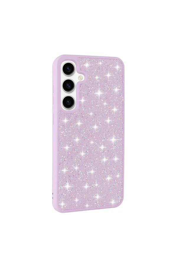 Safa Galaxy S24 Uyumlu Parlak Taşlı Tasarım Pırlanta Zore Kılıf-Lila - Image 1