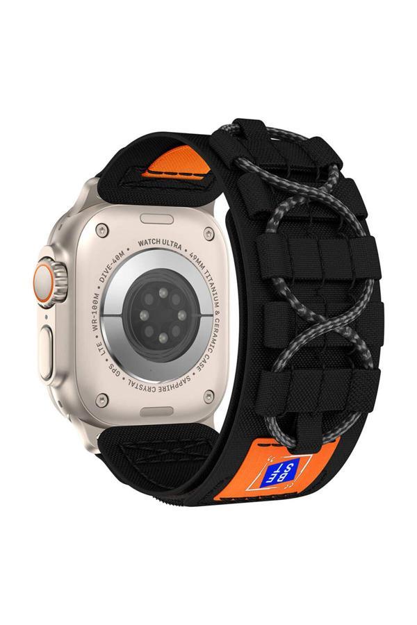 Doping Digital Watch 42Mm Uyumlu Clo- Krd-99 Hasır Kordon-Siyah - Image 1