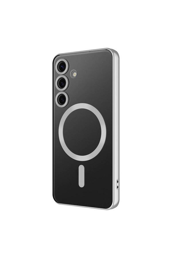 Wiku Bilişim Galaxy S24 Plus Uyumlu Kamera Korumalı Magsafe Wireless Şarj Özellikli Zore Demre Kılıf-Gümü - Image 1