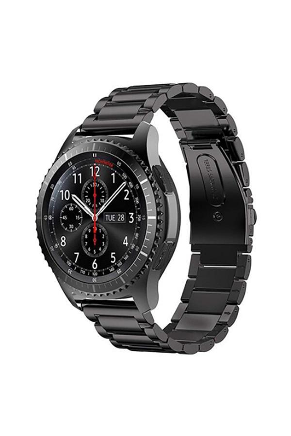 Zore Gear S3 (22Mm) Uyumlu Krd-04 Metal Zore Kordon Siyah - Image 1