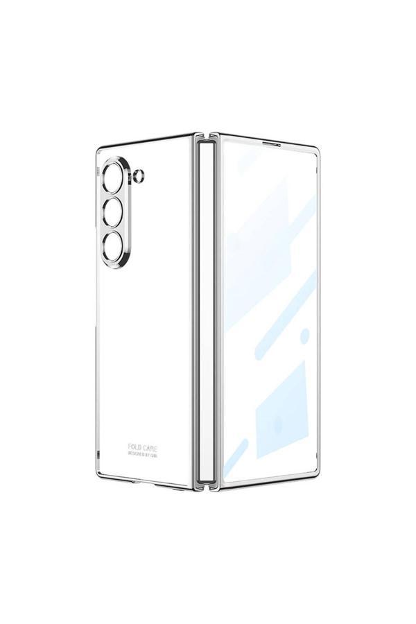 Zore Galaxy Z Fold 6 Kılıf Full Camlı Kıpta Kapak-Gümüş - Image 1