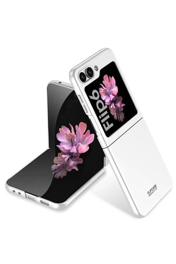 Zore Galaxy Z Flip 6 Kılıf Sert Kıpta Kapak-Gümüş - Image 1