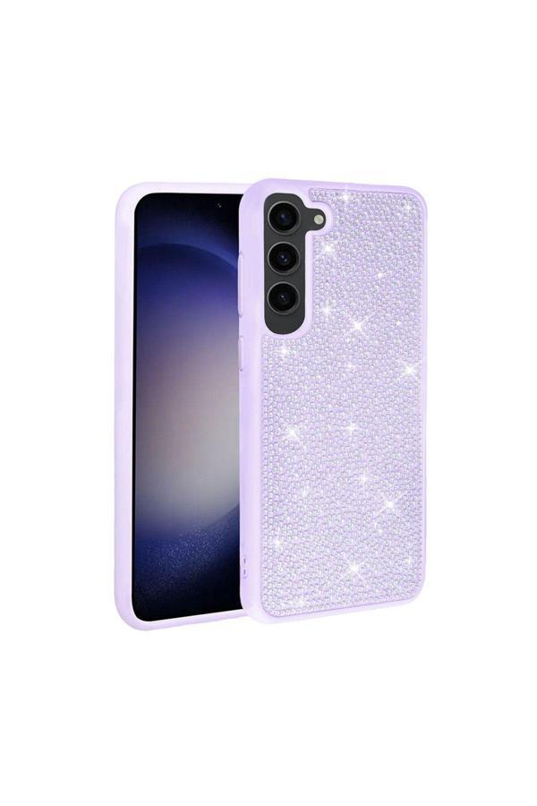 Zore Galaxy S23 Plus Uyumlu Parlak Taşlı Tasarım Ston Kılıf-Lila - Image 1