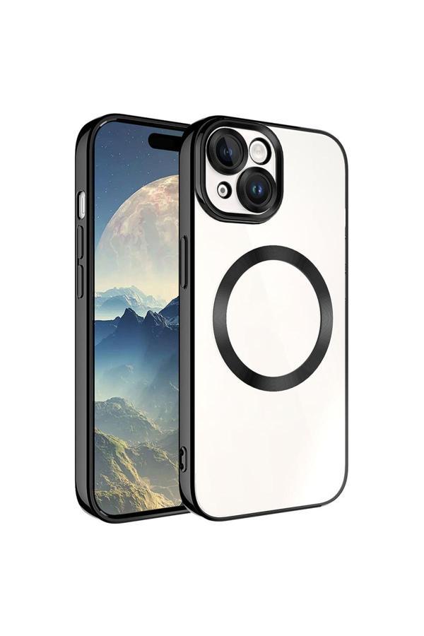 Zore İphone 15 Uyumlu Magsafe Wireless Şarj Özellikli Btz Setro Silikon-Siyah - Image 1
