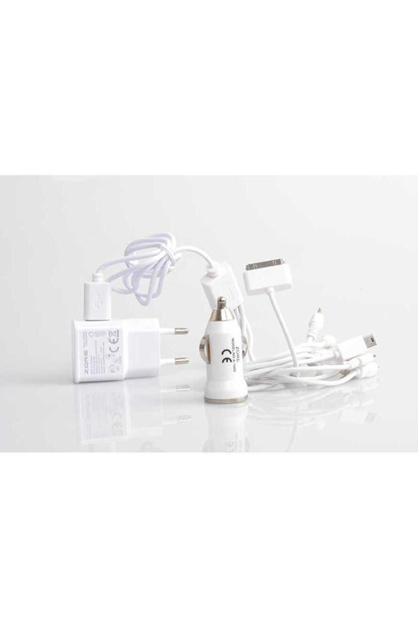 Kılıftech Zore Z-37 12 İn 1 Ev Ve Araç Şarj Seti - Beyaz - Image 1