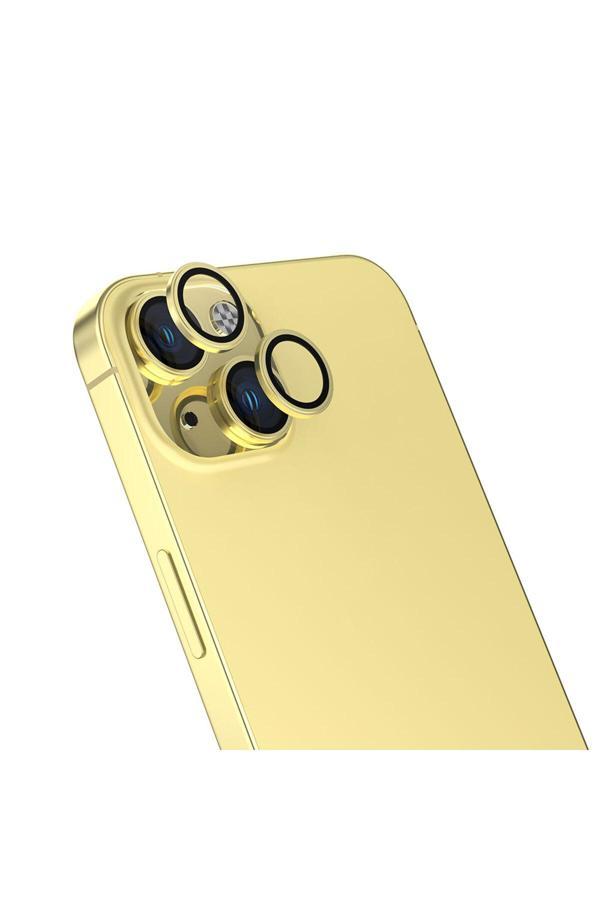 Safa İphone 15 Uyumlu Zore Cl-13 Kamera Koruyucu-Sarı - Image 1