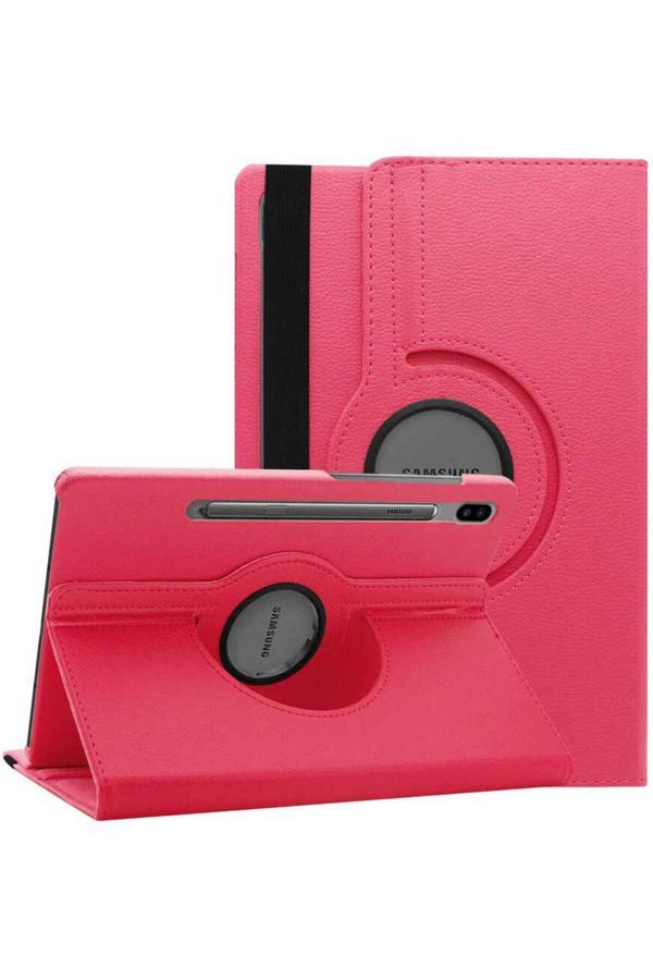 Kılıftech Galaxy Tab S7 Fe Lte (T737-T736-T733-T730)  Uyumlu Zore Dönebilen Standlı Kılıf-Pembe - Image 1