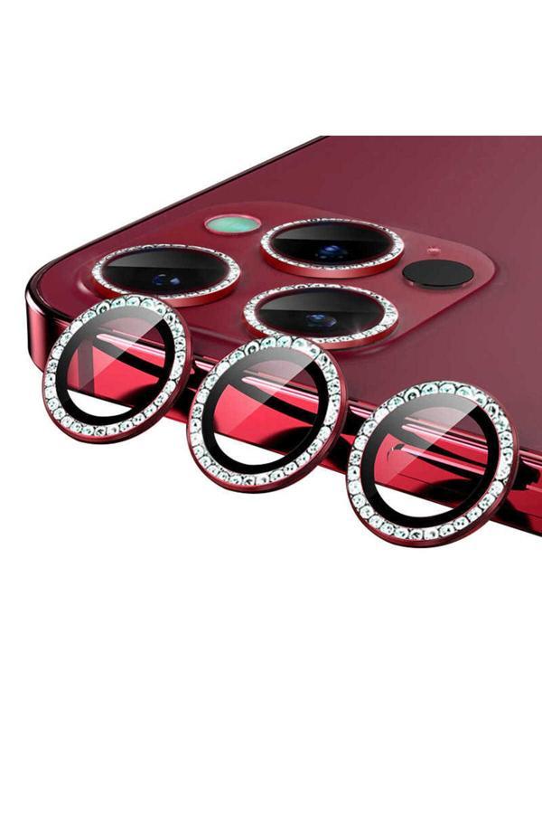 Bbs Teknoloji Grup İphone 13 Pro Uyumlu Zore Cl-06 Kamera Koruyucu-Kırmızı - Image 1