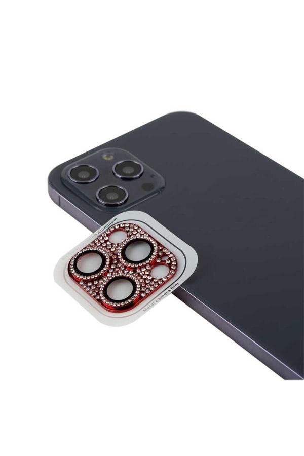 Resveq İphone 12 Pro Max Uyumlu Zore Cl-08 Kamera Zore Koruyucu-Kırmızı - Image 1