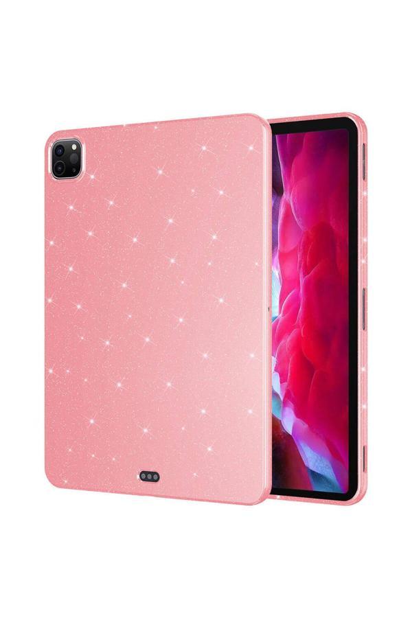 Kılıfda Kılıf İpad Pro 11 2018 Simli Parlak Görünümlü Uyumlu Zore Tablet Koton Kılıf-Pembe - Image 1