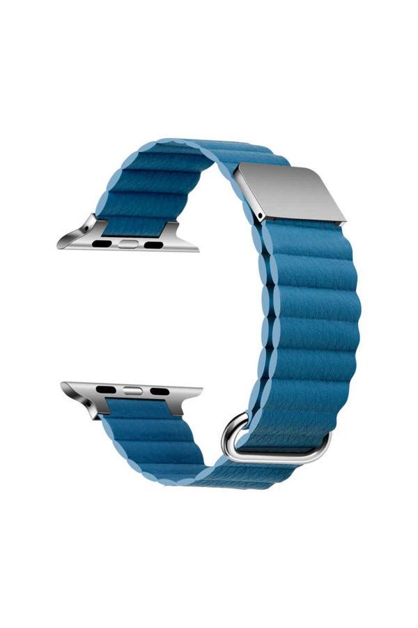 Zore Watch Ultra 49Mm Uyumlu Krd-78 Pu Deri Kordon Strap Kayış Clo- Mavi - Image 1