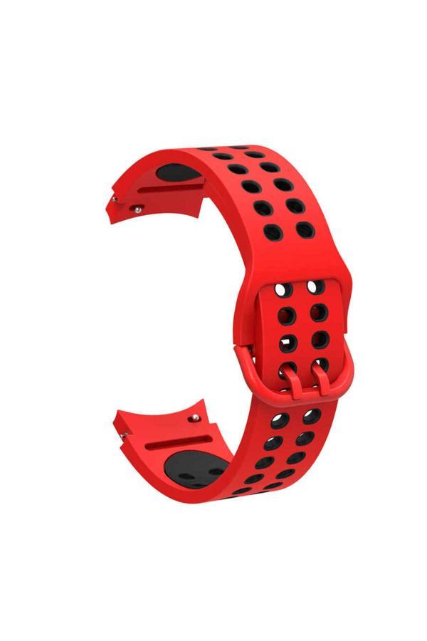 Nüanstek Galaxy Watch 4 44Mm Krd-02 Uyumlu Zore Kordon-Kırmızı-Siyah - Image 1