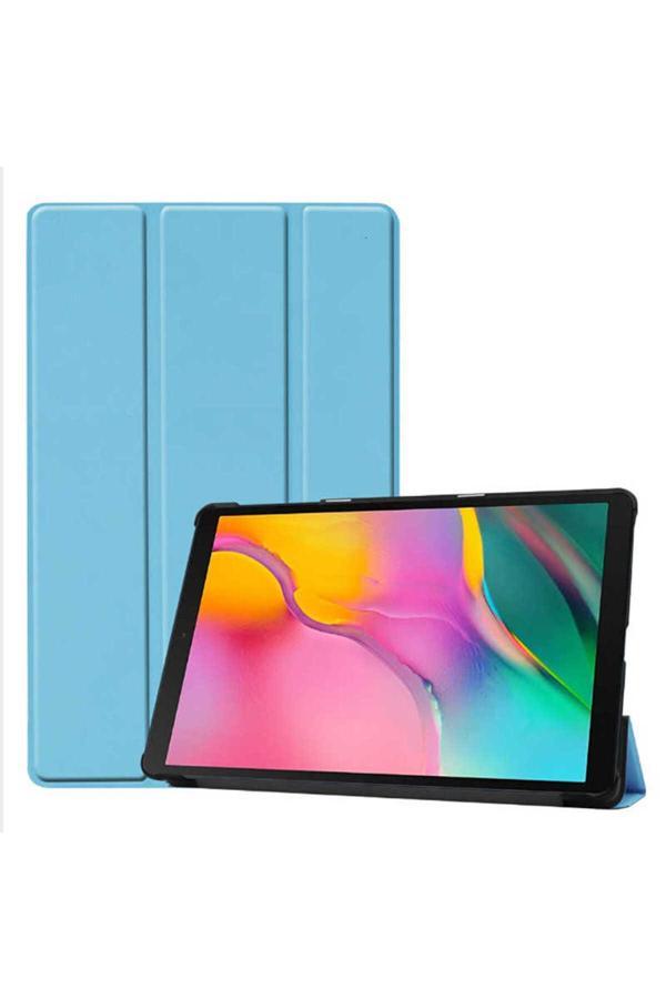 Kılıftech Galaxy Tab A 8.0 (2019) T290  Uyumlu Zore Smart Cover Standlı 1-1 Kılıf-Mavi - Image 1