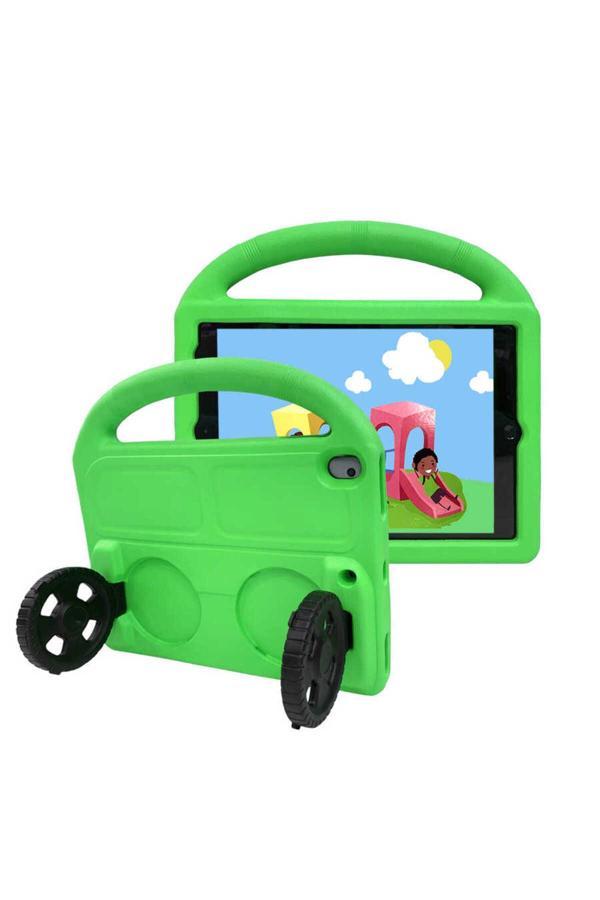 Yucca Tech İpad Pro 10.5 (7.Nesil)  Uyumlu Zore Wheel Car Tekerlek Standlı Tablet Eva Silikon Kılıf-Yeşil - Image 1