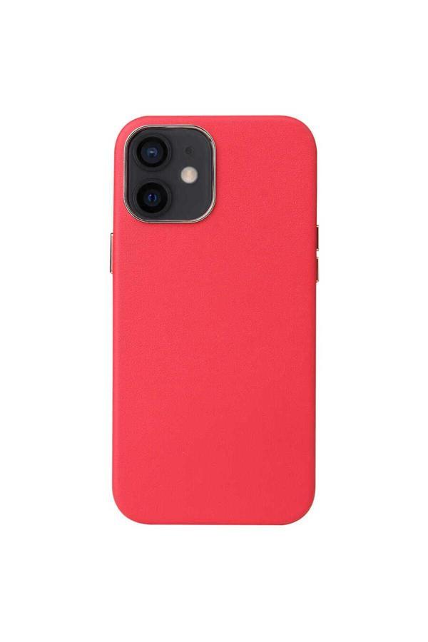 Zore İphone 12 Mini Uyumlu Leathersafe Wireless Kılıf-Kırmızı - Image 1