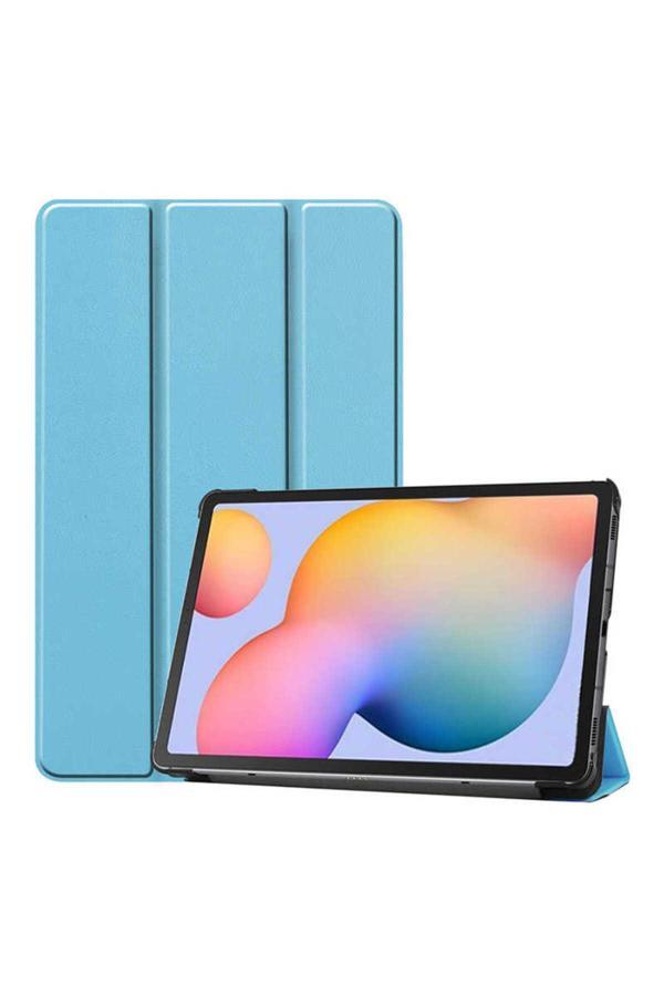 Kılıftech Galaxy Tab A7 10.4 T500 (2020)  Uyumlu Zore Smart Cover Standlı 1-1 Kılıf-Mavi - Image 1