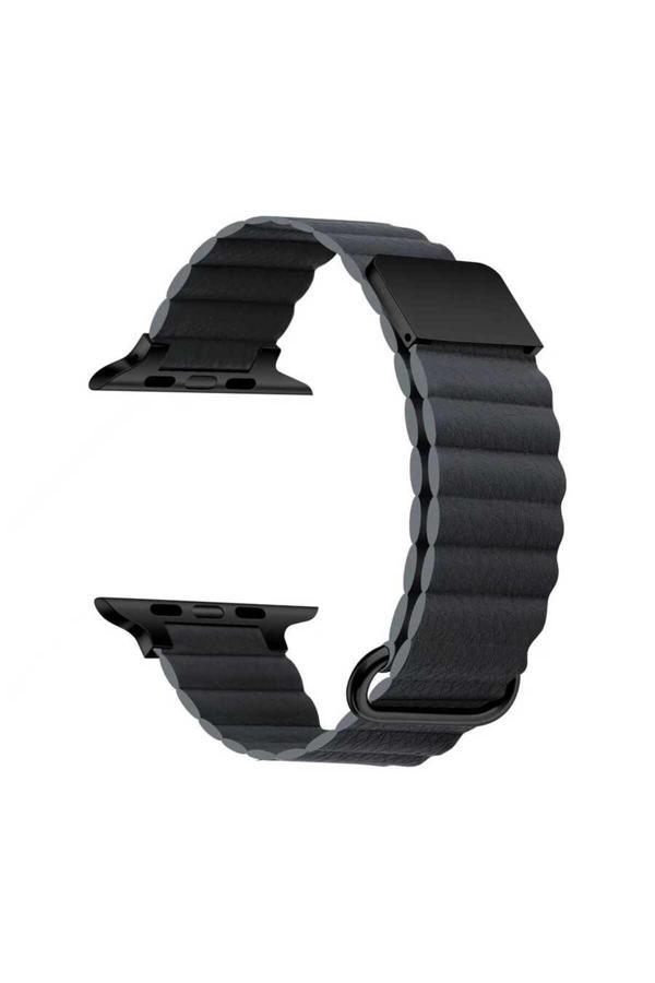 Kılıfda Kılıf Watch Ultra 49Mm Uyumlu Krd-78 Pu Deri Kordon Strap Kayış Clo- Koyu Gri - Image 1