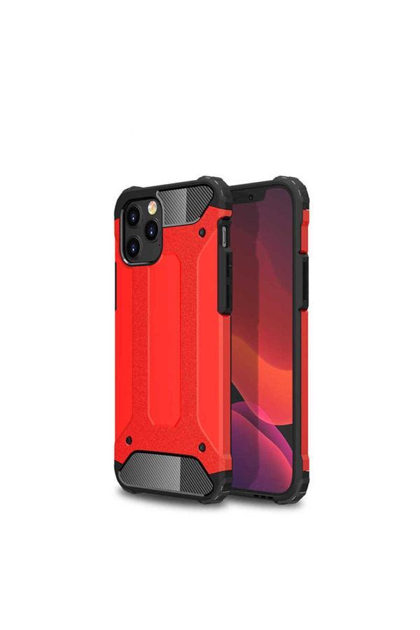 Zore İphone 12 Pro Max Uyumlu Crash Silikon Kılıf-Kırmızı - Image 1