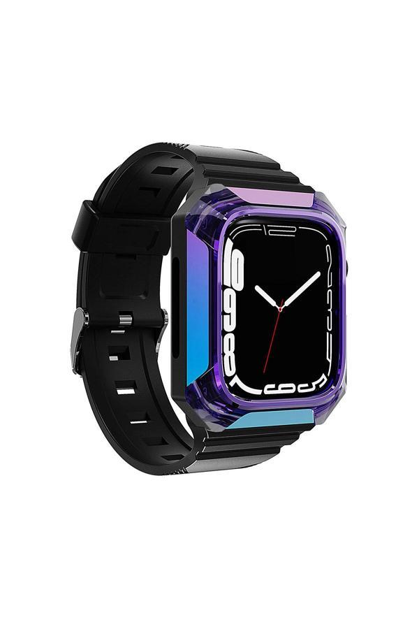 Doping Digital Watch 38Mm Uyumlu Krd-88 Sert Pc Kasa Koruyuculu Uyumlu Zore Kordon-Mor - Image 1