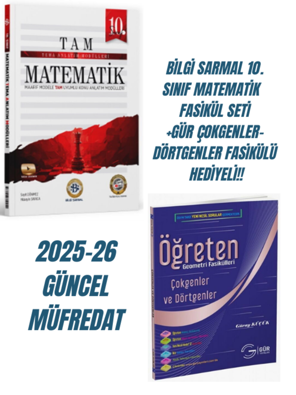 BİLGİ SARMAL 10 MATEMAİTK FASİKÜL SETİ 2025-26 GÜNCEL MÜFREDAT*GÜR ÇOKGENLER DÖRTGENLER FASİKÜLÜ HEDİYELİ!! - Bilgi Sarmal Yayınları - Image 1