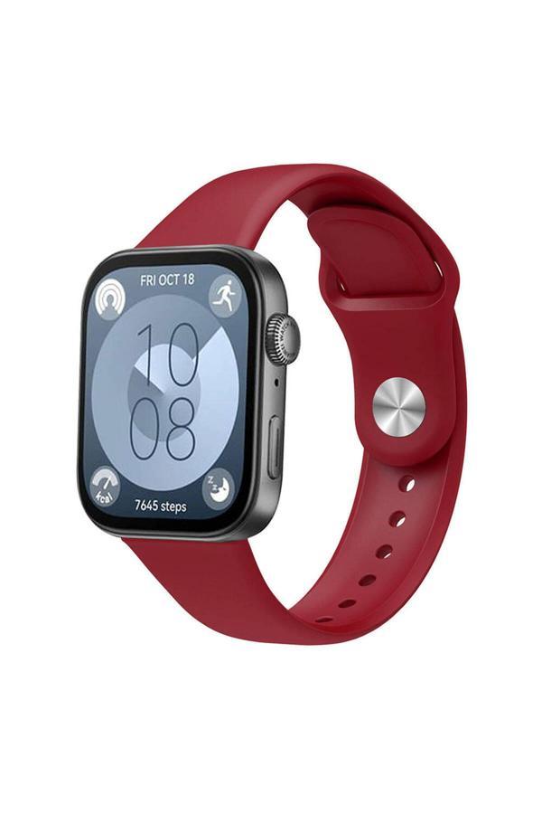 10Line Aksesuar Huawei Watch Fit 3 Krd-11 22Mm Silikon Kordon-Koyu Kırmızı - Image 1