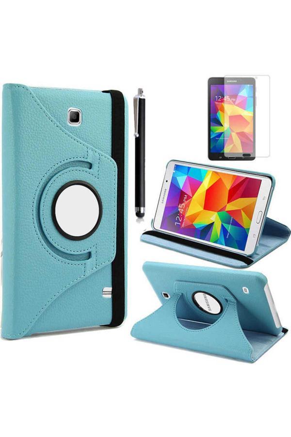Kılıftech Galaxy Tab 4 7.0 T230  Uyumlu Zore Dönebilen Standlı Kılıf-Mavi - Image 1