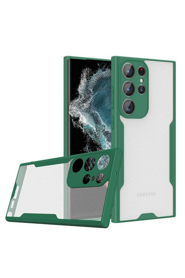 Zen Aksesuar Galaxy S23 Ultra Uyumlu Zore Parfe Kılıf-Koyu Yeşil - Image 1