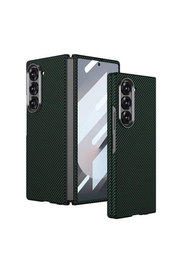 Zore Galaxy Z Fold 6 Uyumlu Kamera Korumalı Karbon Fiber Tasarımlı Arka Yüzey Kıpta Karbon Kapak - Image 1