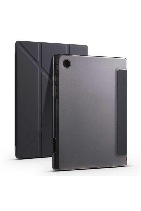 Kılıftech Galaxy Tab A8 10.5 Sm-X200 (2021) Kılıf  Uyumlu Zore Tri Folding Kalem Bölmeli Standlı Kılıf-Siyah - Image 1