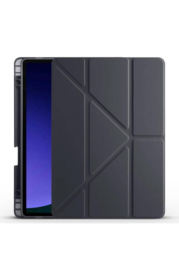 Kılıftech Galaxy Tab S9 Kılıf  Uyumlu Zore Tri Folding Kalem Bölmeli Standlı Kılıf-Siyah - Image 1