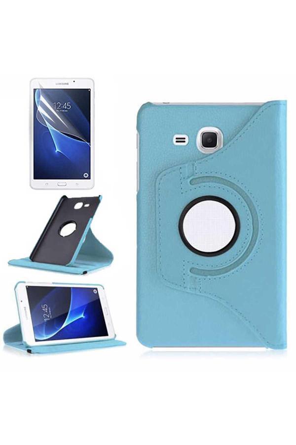 Yucca Tech Galaxy Tab 4 T280  Zore Dönebilen Standlı Kılıf-Mavi - Image 1