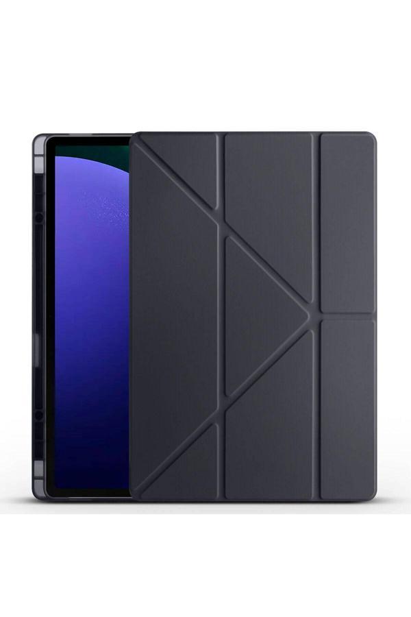 Wenixs Galaxy Tab S9 Ultra Kılıf  Uyumlu Zore Tri Folding Kalem Bölmeli Standlı Kılıf-Siyah - Image 1