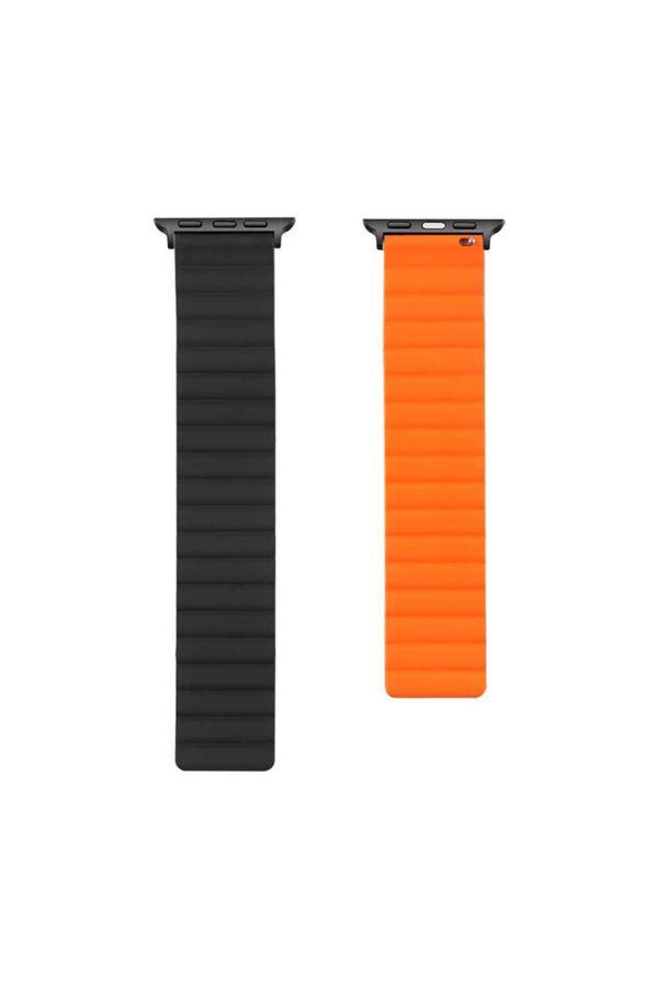 Noir318 Watch 38Mm Uyumlu Krd-52 Zore Kordon-Siyah-Turuncu - Image 1