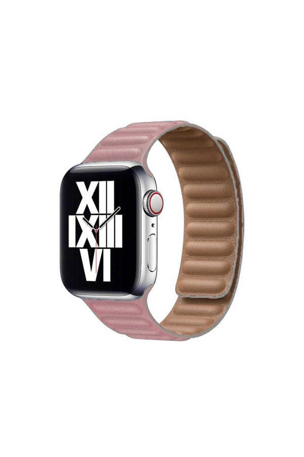 Fly Gifts Watch Ultra 49Mm Kordon Uyumlu Krd-34 Deri Strap Kayış Clo- Pembe - Image 1