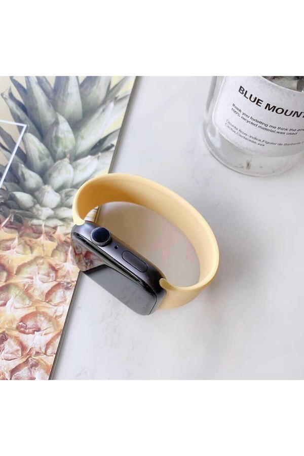 Noir318 Watch 40Mm Uyumlu Krd-31 Solo Loop Large Zore Kordon-Sarı - Image 1