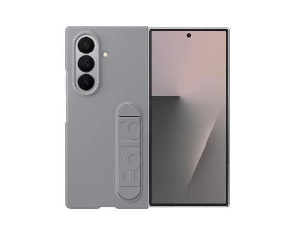 Samsung Galaxy Z Fold 7 Standlı Silikon Telefon Kılıfı Gri - Image 1