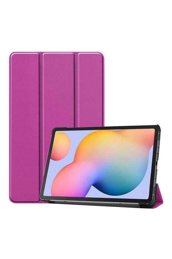 Marselit Galaxy Tab S7 Fe Lte (T737-T736-T733-T730)  Uyumlu Zore Smart Cover Standlı 1-1 Kılıf-Mor - Image 1
