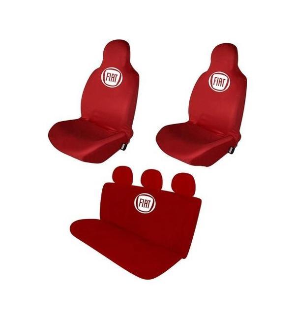 Fiat Linea Penye Oto Koltuk Kılıfı - Marka Logo Baskılı - Kırmızı - Image 1