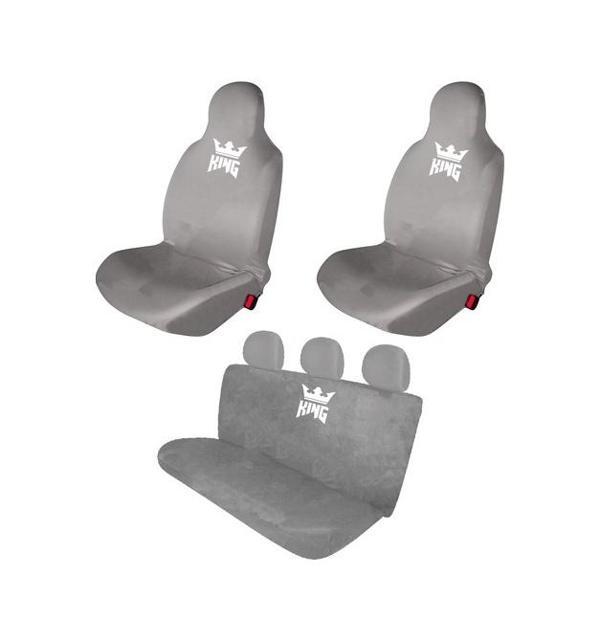 Antwax Toyota Corolla Uyumlu Penye Oto Koltuk Kılıfı - King Baskılı - Gri - Image 1