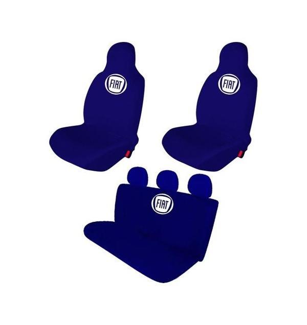 Fiat Palio Penye Oto Koltuk Kılıfı - Marka Logo Baskılı - Lacivert - Image 1