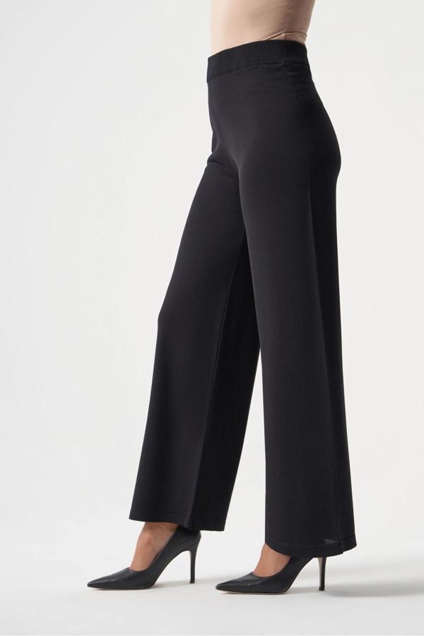 Mizalle Basic Bol Paça Rayon Siyah Pantolon - Image 1