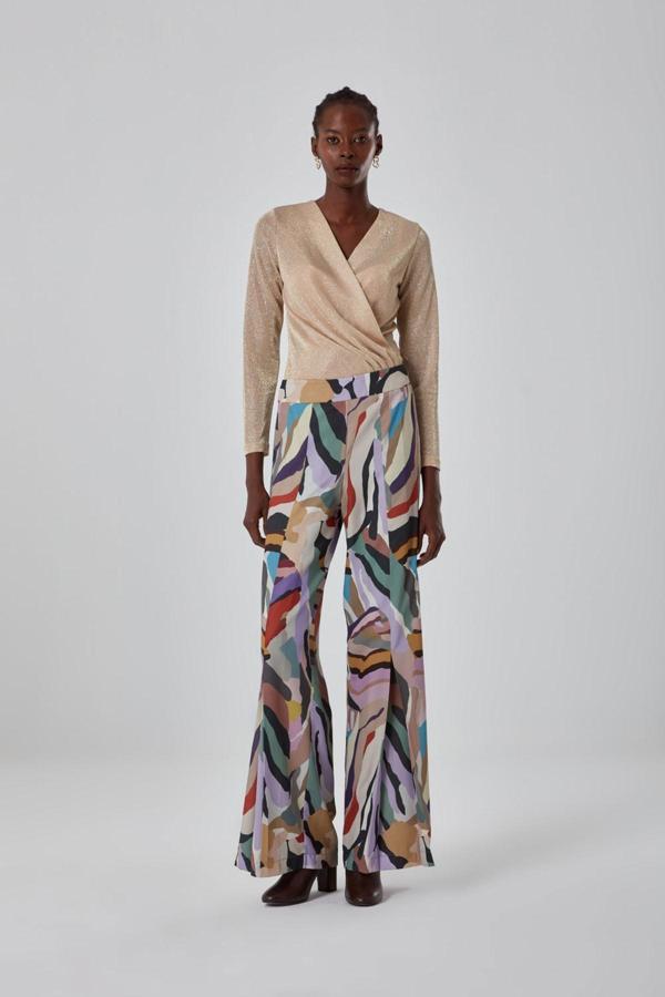 Mizalle Renkli Zebra Pantolon - Image 1