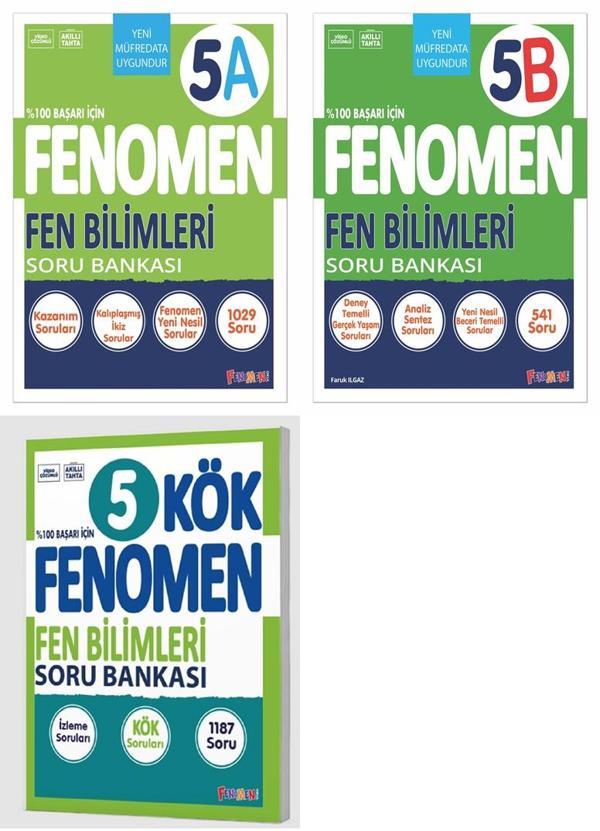 Fenomen Okul 2025 5. Sınıf Fen Bilimleri A + B + Kök Seti 3 Kitap Güncel Müfredat - Image 1