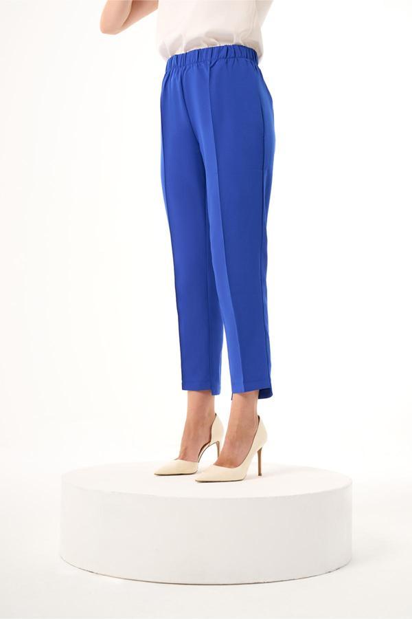 Mizalle Beli Tam Lastikli Saks Pantolon - Image 1