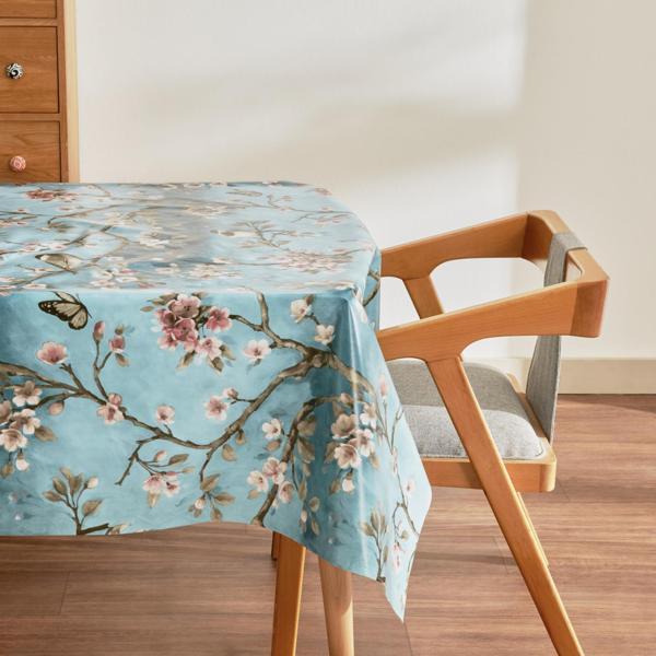 Karaca Home Luna Çiçekli Pvc Masa Örtüsü Turkuaz  - Image 1