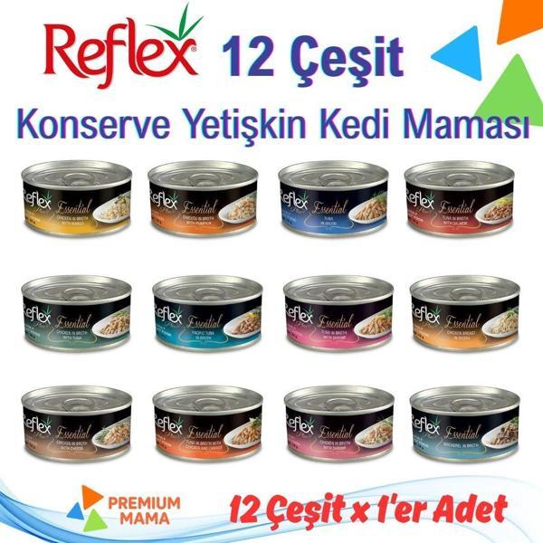 Reflex Plus Yetişkin Kediler İçin Konserve Mama 70 Gr x 12 Çeşit (Toplam 12 Adet) - Image 1