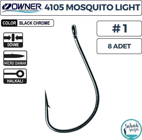 Owner 4105 Mosquito Light Delikli İğne #1 (8 Adet) Siyah - Image 1