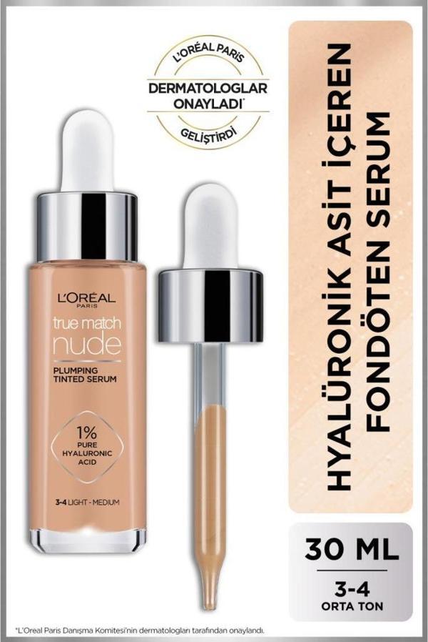 L'Oréal Paris True Match Nude Fondöten Serum 3-4 Light Medium - Image 1