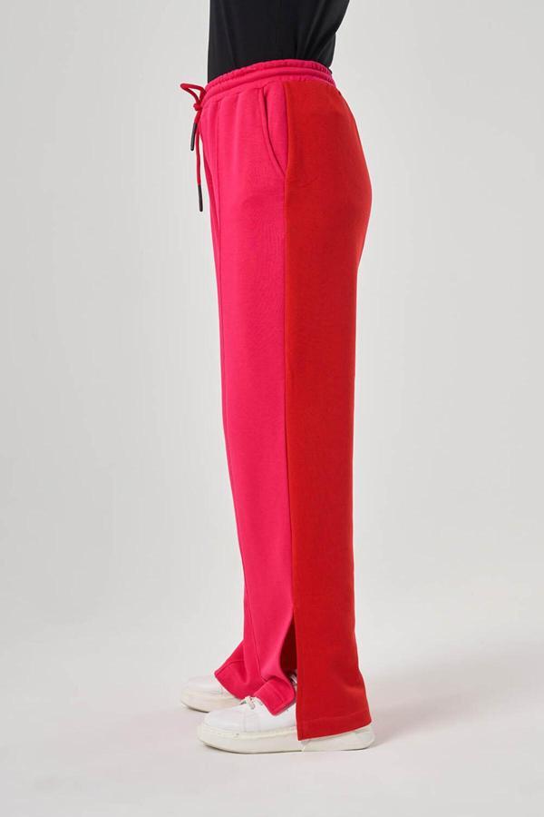 Mizalle Paçalı Üç Iplik Fuşya Pantolon - Image 1