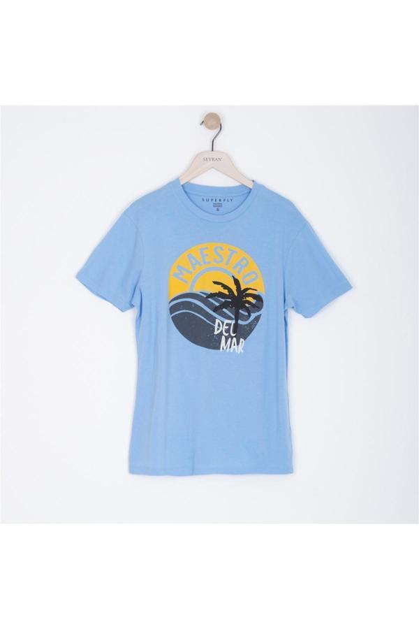 Superfly 22538 Erkek T-Shırt Mavi - Image 1